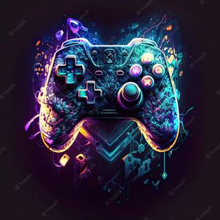 Neon controller wallpaper