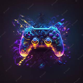 Neon controller wallpaper