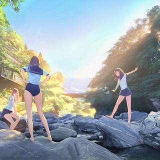 River anime wallpaper