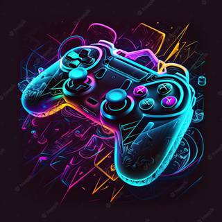 Neon controller wallpaper