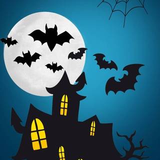 Halloween cartoon house wallpaper
