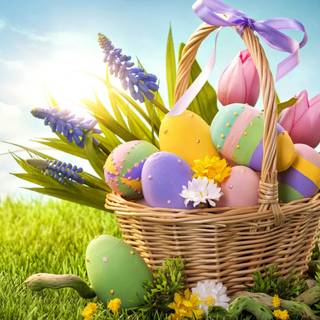 Spring basket wallpaper