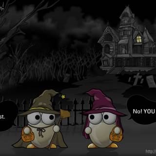 Halloween cartoon house wallpaper