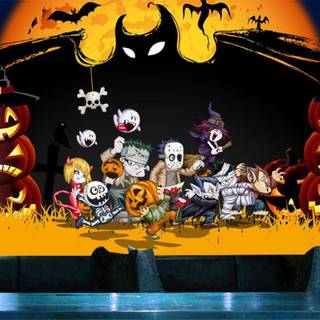 Halloween cartoon house wallpaper