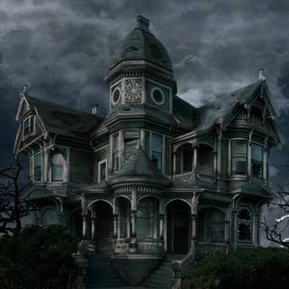 Halloween cartoon house wallpaper