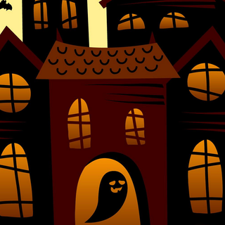 Halloween cartoon house wallpaper