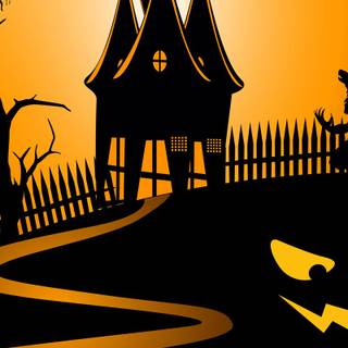 Halloween cartoon house wallpaper