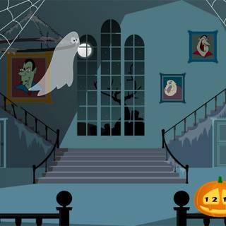 Halloween cartoon house wallpaper