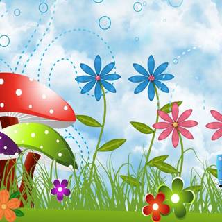 Cartoon spring PC wallpaper