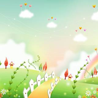 Cartoon spring PC wallpaper