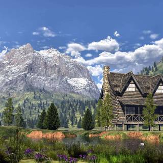 Cabin summer wallpaper