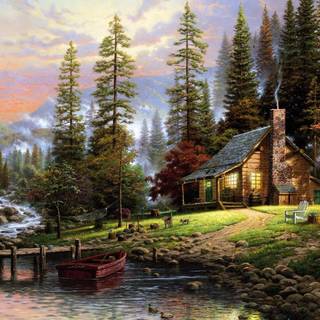 Cabin summer wallpaper