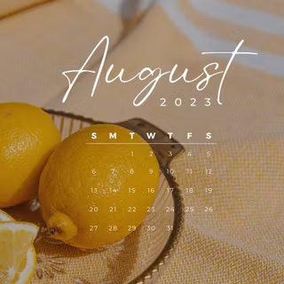 August 2023 calendar wallpaper