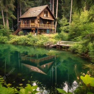 Cabin summer wallpaper