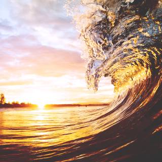 Preppy summer ocean waves wallpaper