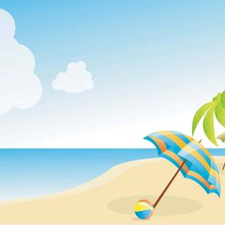 Beach summer cartoon wallpaper