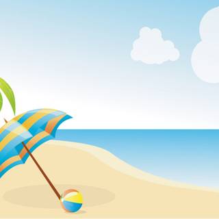 Beach summer cartoon wallpaper