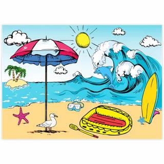 Beach summer cartoon wallpaper