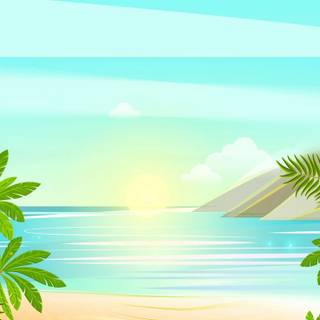 Beach summer cartoon wallpaper