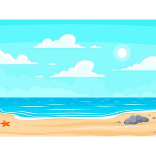 Beach summer cartoon wallpaper