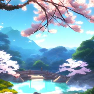 Landscape spring anime wallpaper