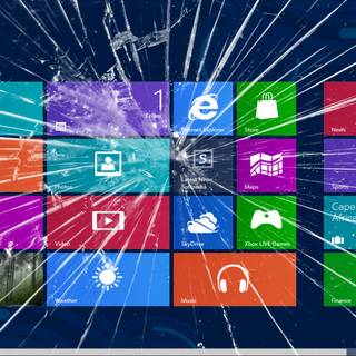 Realistic laptop broken screen wallpaper