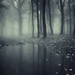 Smoky forest wallpaper