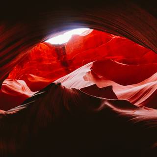 Red cave wallpaper