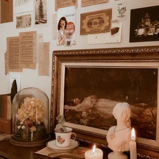 Summer light academia wallpaper