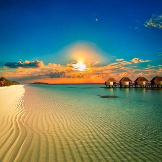 Summer beach sunrise wallpaper