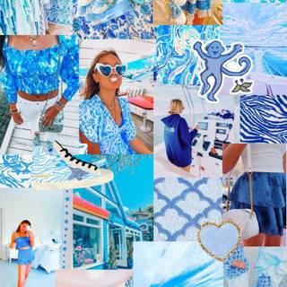 Summer preppy blue wallpaper