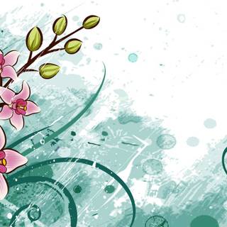 Spring cartoon flowers wallpaper