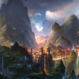 Japanese anime landscape 4k wallpaper