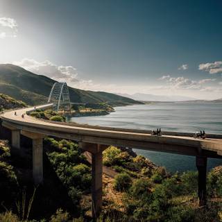 Summer sea road wallpaper