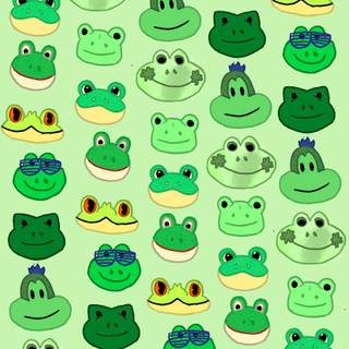Spring green frog wallpaper