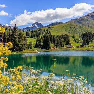 HD summer mountain lake wallpaper