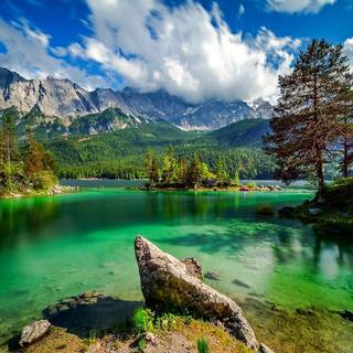 HD summer mountain lake wallpaper