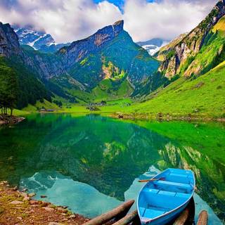 HD summer mountain lake wallpaper