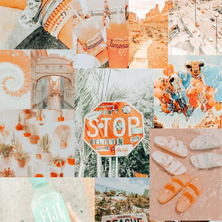 Preppy summer collage wallpaper