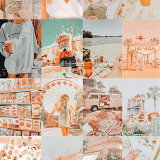 Preppy summer collage wallpaper