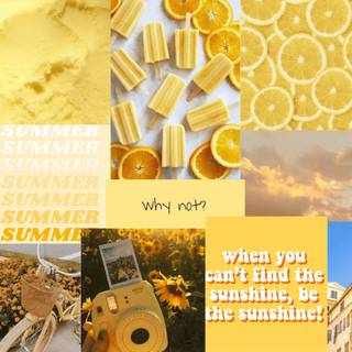 Yellow summer collage wallpaper