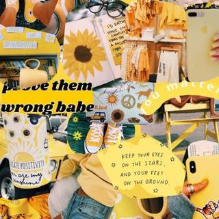 Yellow summer collage wallpaper