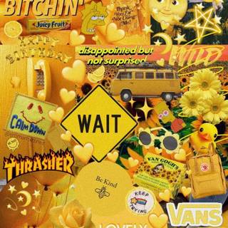 Yellow summer collage wallpaper