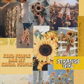 Yellow summer collage wallpaper