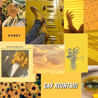 Yellow summer collage wallpaper