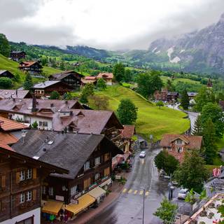 Swiss village wallpaper