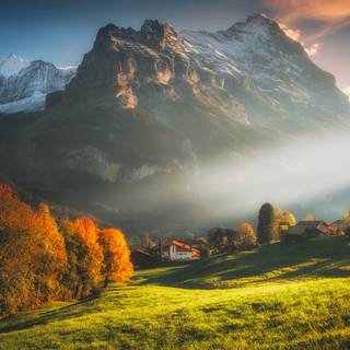 Swiss village wallpaper