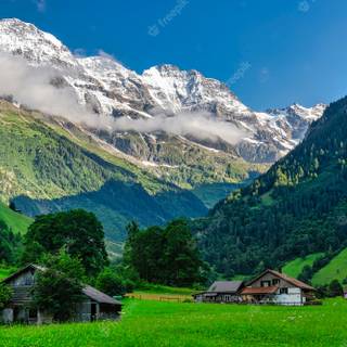 Swiss village wallpaper