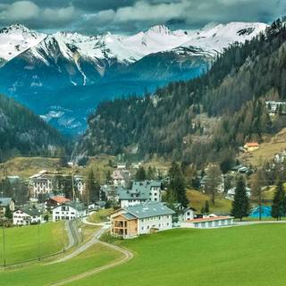 Swiss village wallpaper