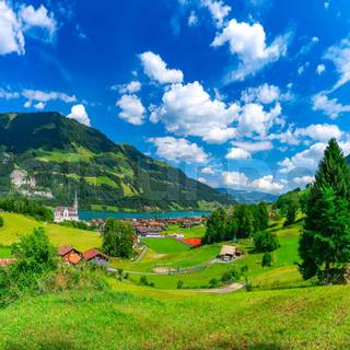 Swiss village wallpaper